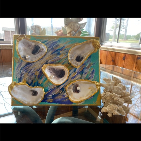 HANDMADE OYSTER 🦪 SHELL CANVAS ART 🖼️. - Picture 13 of 16